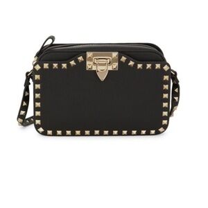 Valentino Garavani Black and Gold Crossbody Bag
